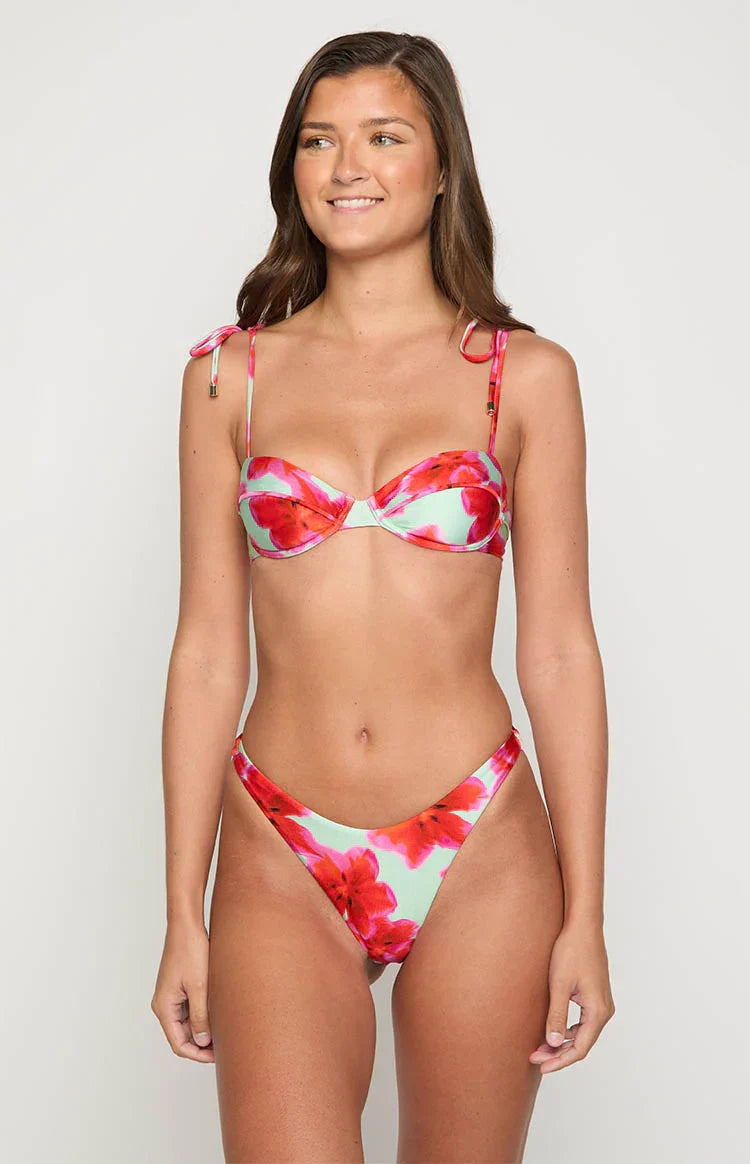 9.0 Swim Bianca Green Floral Bikini Top