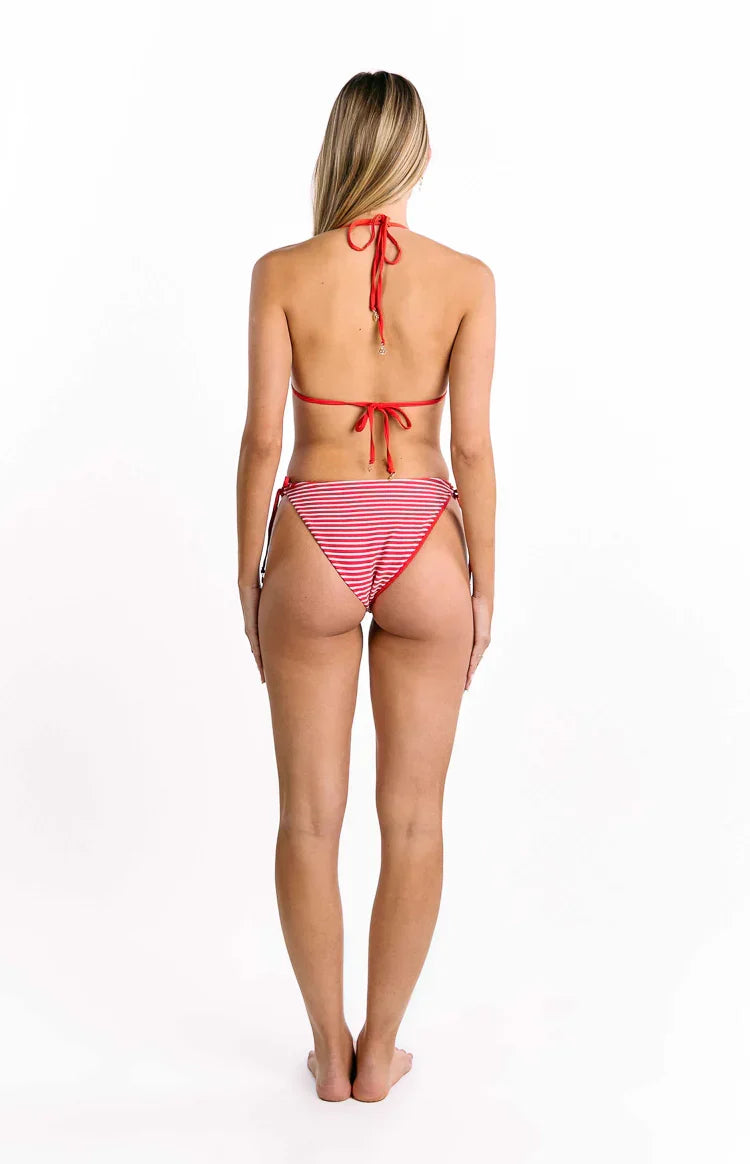 9.0 Swim Wave Red Stripe Tie Bikini Bottoms