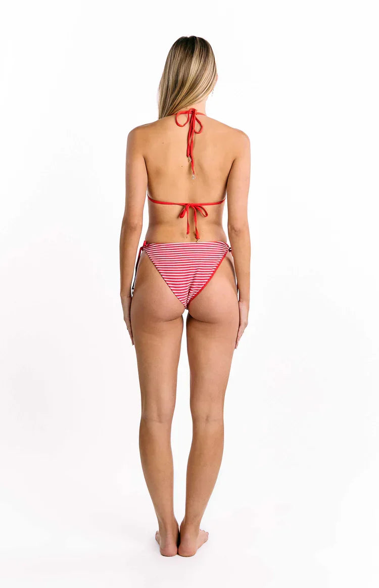 9.0 Swim Wave Red Stripe Triangle Bikini Top