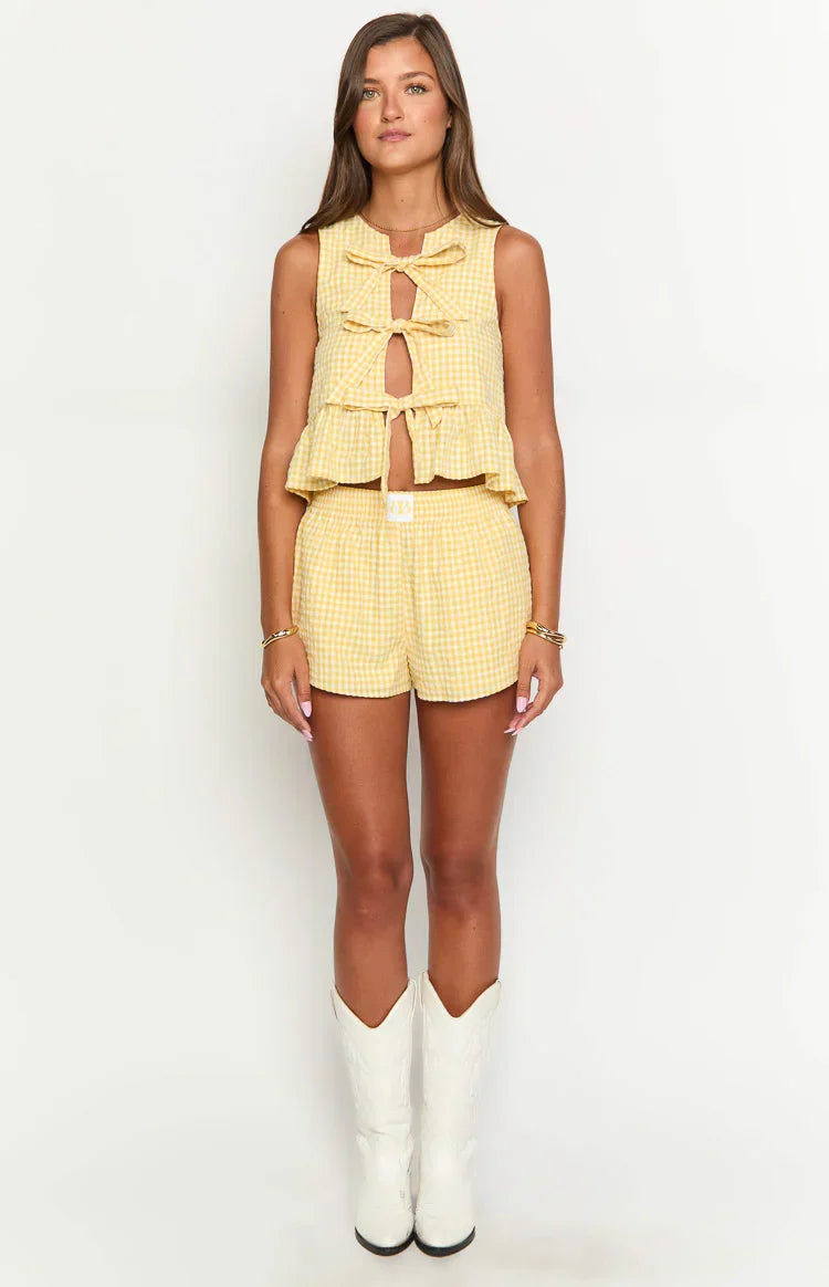 Baxter Yellow Gingham Shorts