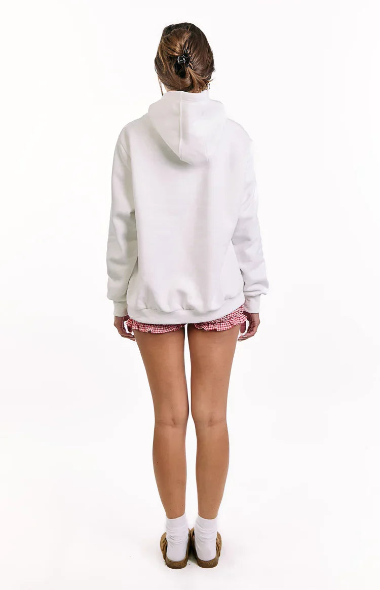 Beginning White And Red Heart Hoodie