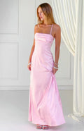 Blaise Pink Satin Maxi Dress