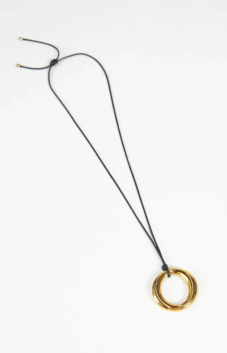 Brinley Gold and Black Pendant Necklace