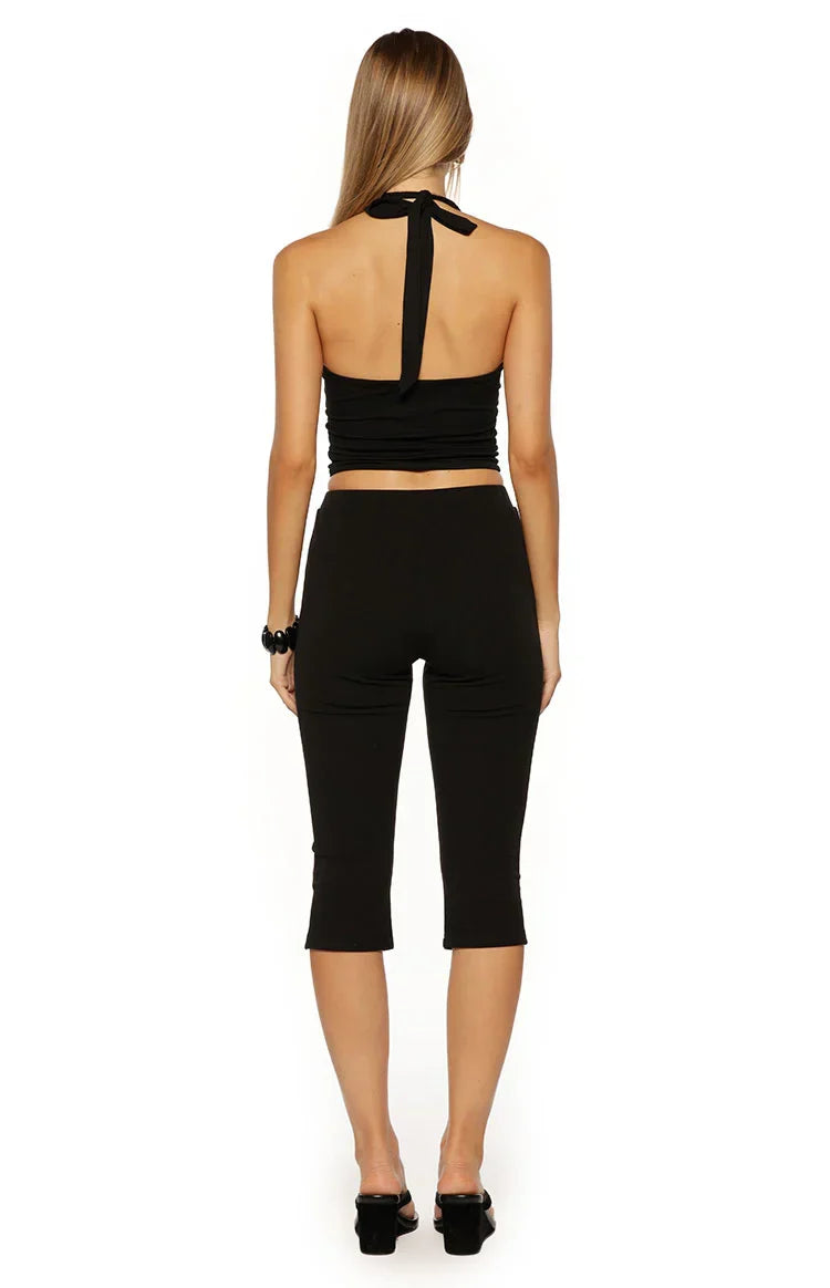 City Lights Black Jersey Capri Pants - PRE ORDER