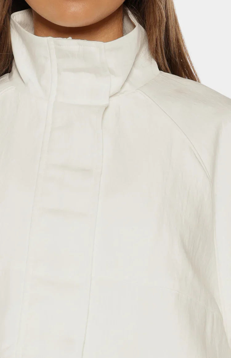 Enya Cream Funnel Neck Sports Jacket