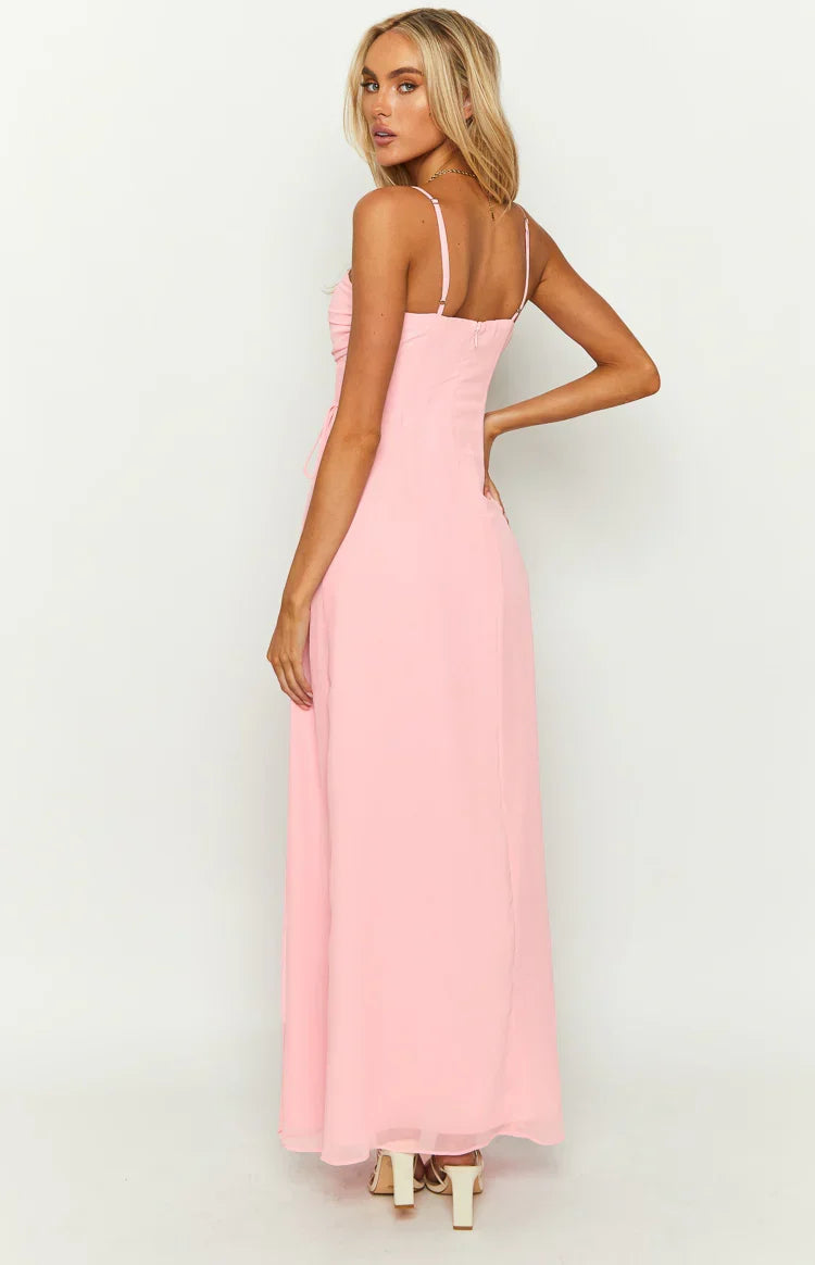 Flossie Pink Sleeveless Prom Dress