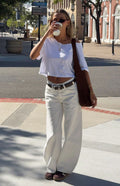 Freddie White Denim Barrel Leg Jeans - PRE ORDER