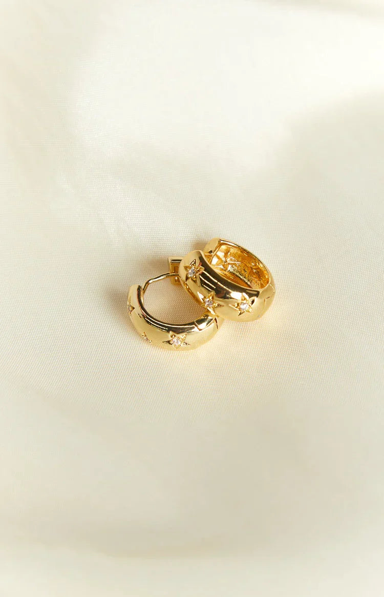 Stardust Gold Hoop Earrings