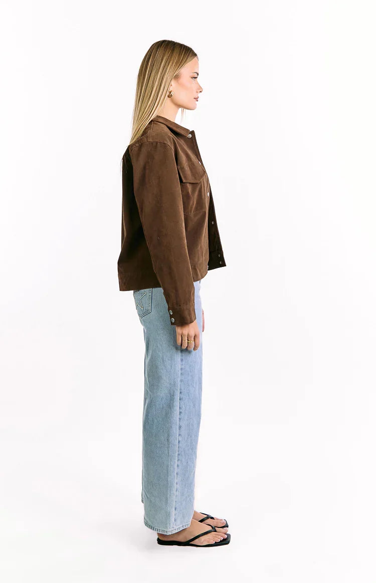 Hallie Suedette Chocolate Brown Jacket