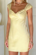 Jacky Yellow Satin Mini Dress