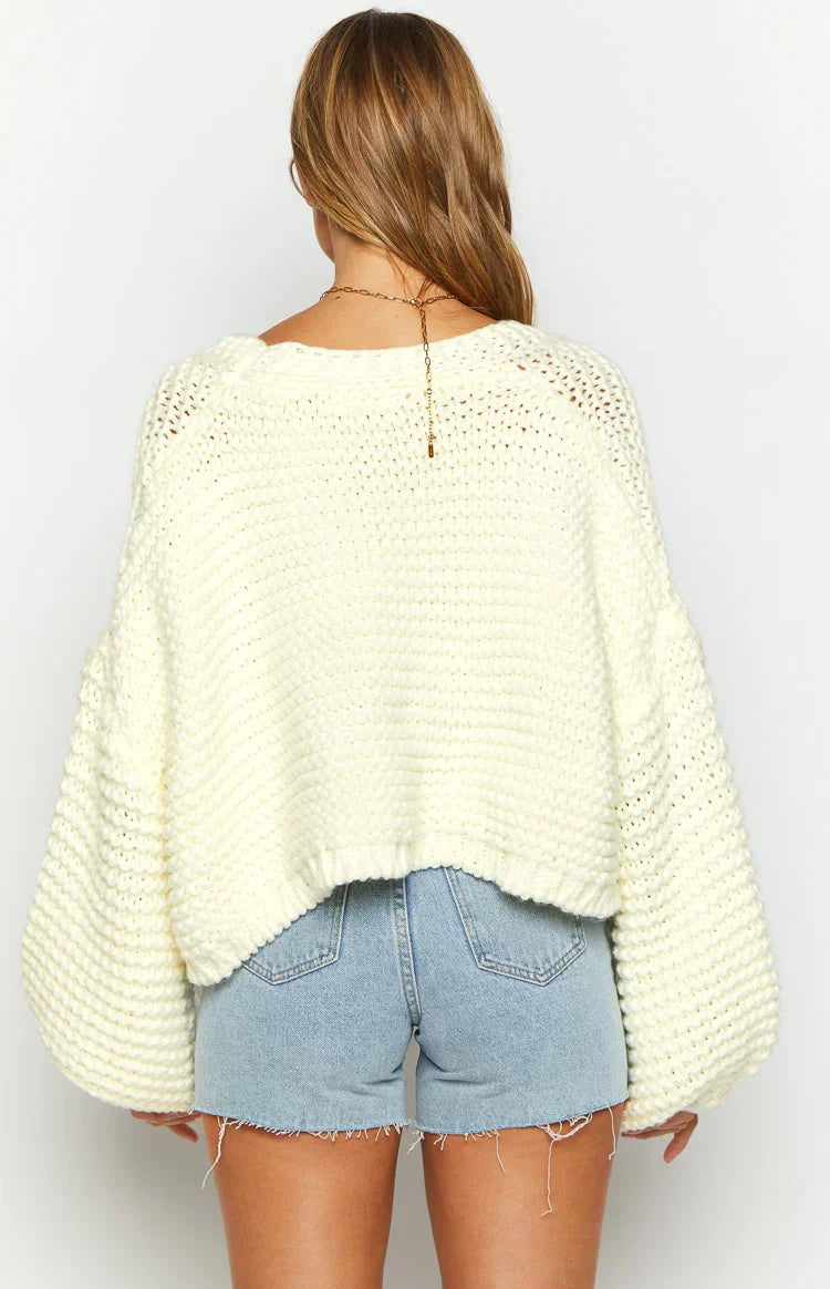 Jen White Knit Cardigan