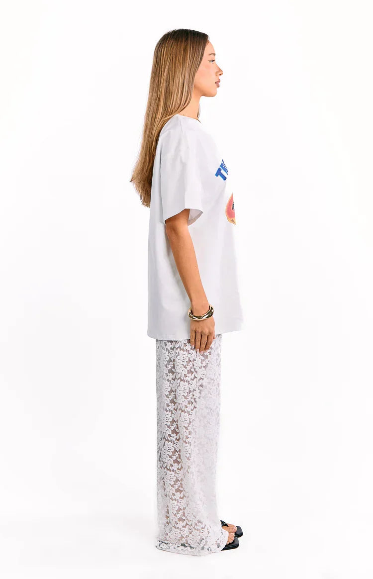Jev White Lace Pants