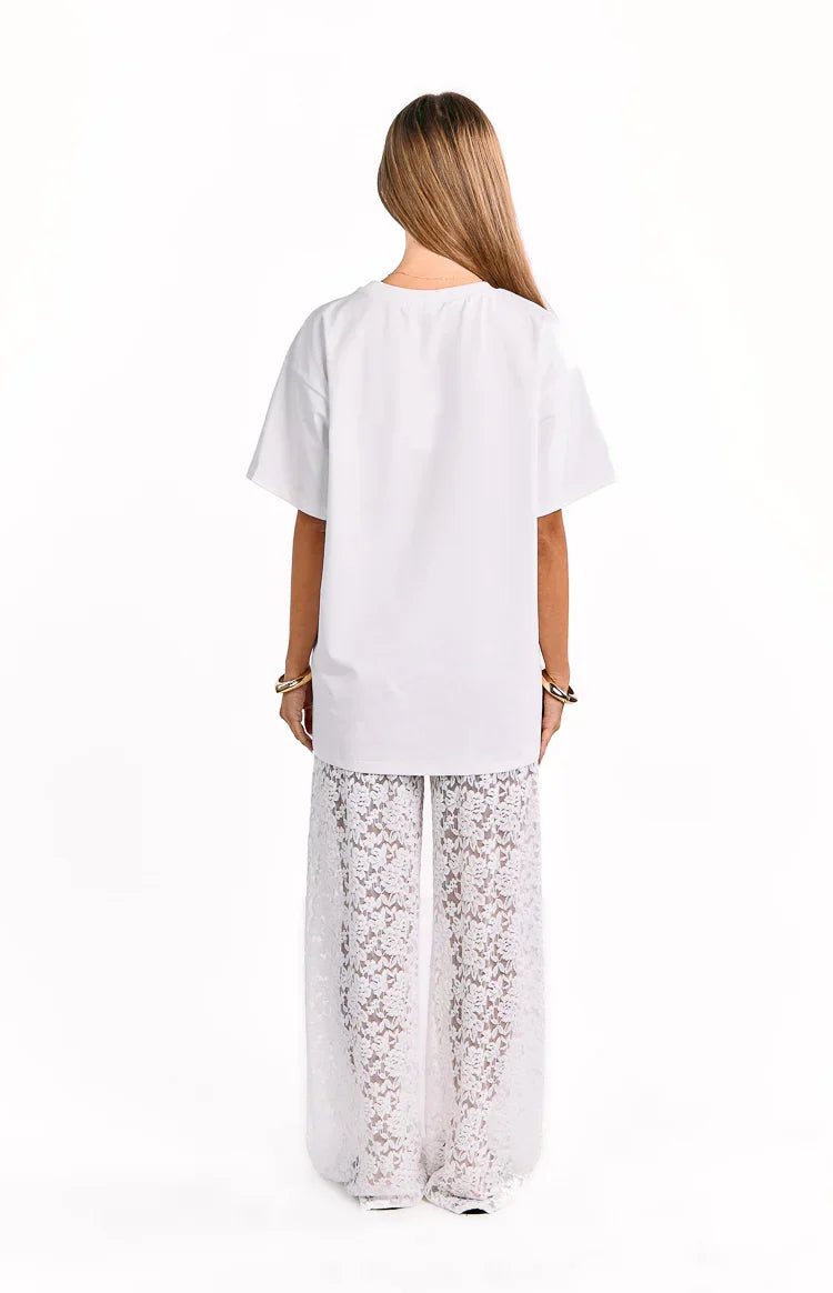 Jev White Lace Pants