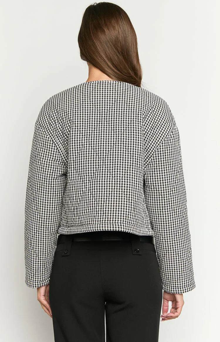 Lennie Black Gingham Quilted Jacket