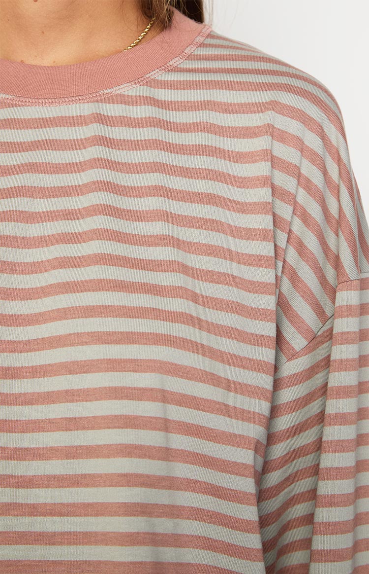 Lioness Bloom Muted Pastels Stripe Long Sleeve Top