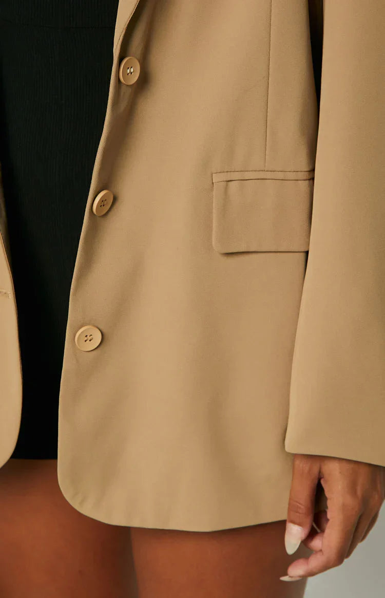 Logan Tan Oversized Blazer