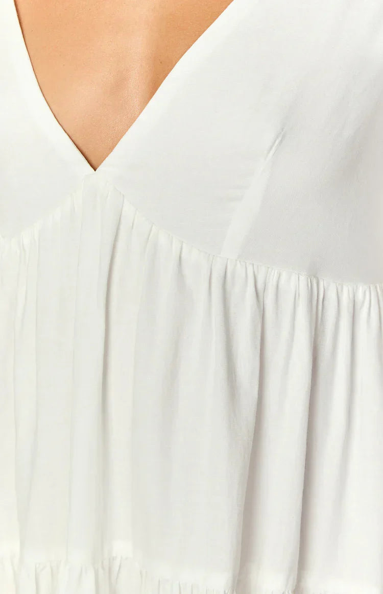 Lucky Heart White Long Sleeve Mini Dress