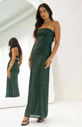 Maiah Emerald Green Sequin Maxi Dress