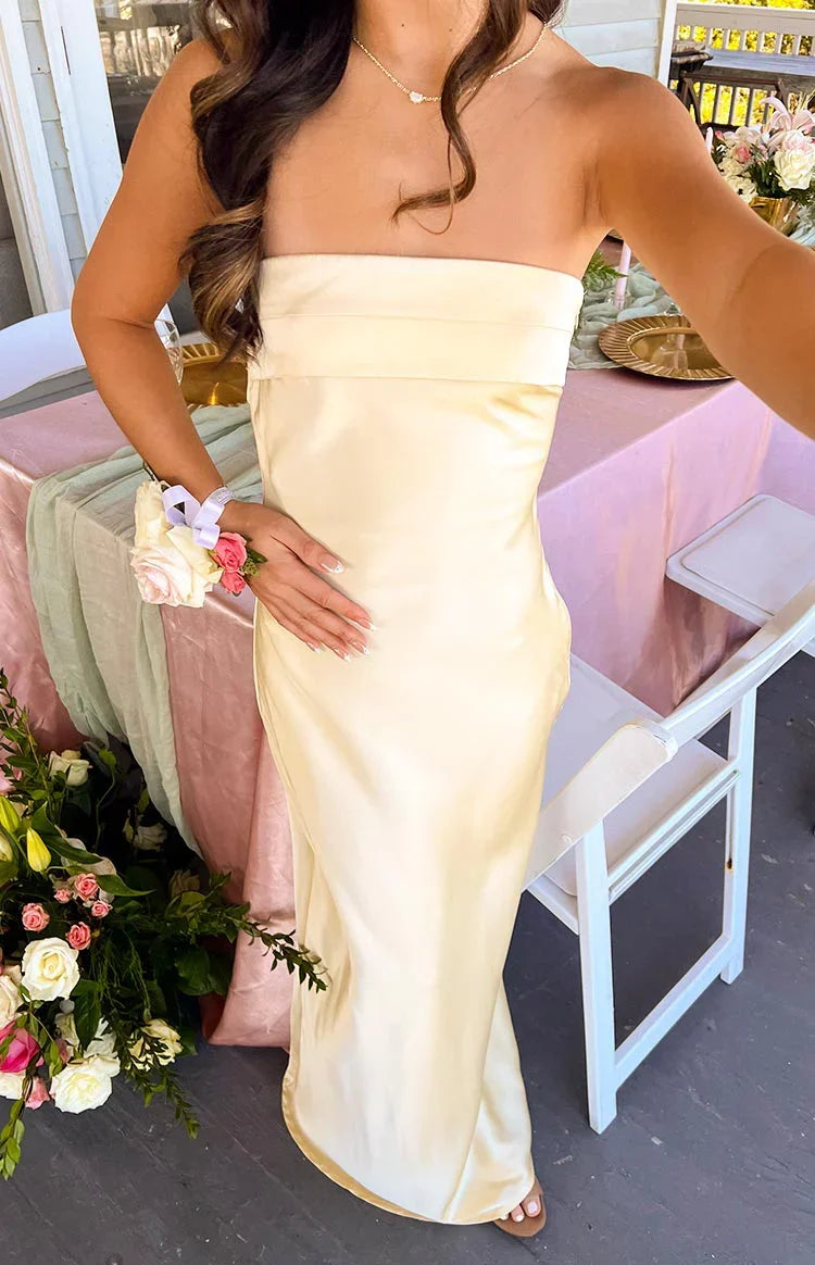 Maiah Yellow Maxi Dress