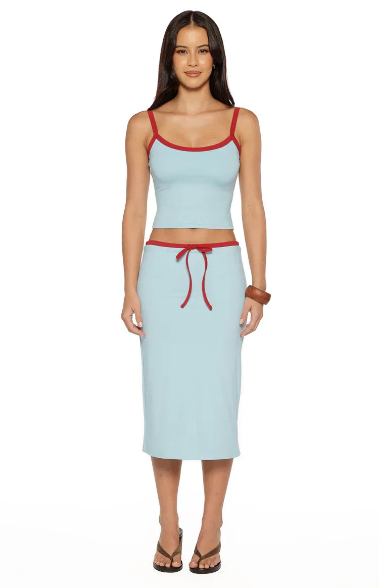 Myles Blue Strappy Tank Top