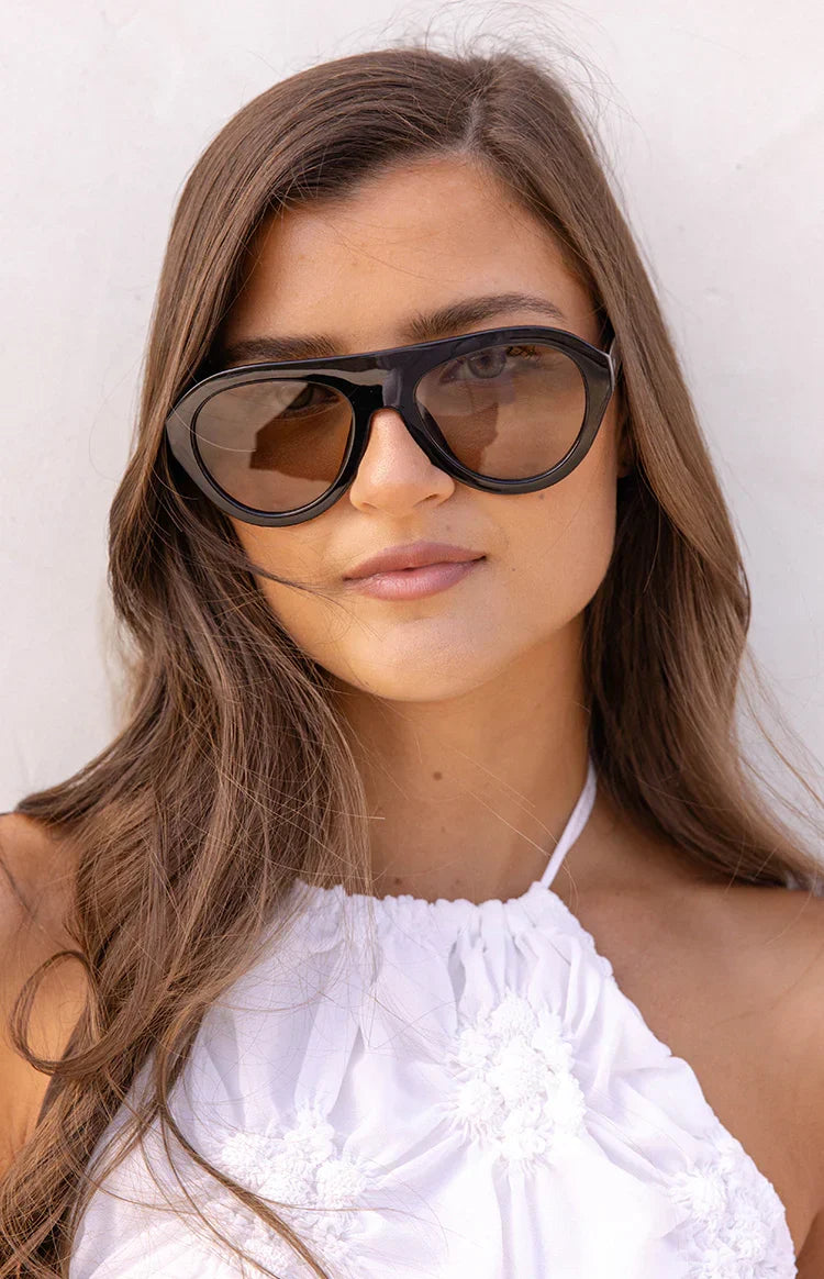 Otra Eyewear Maddy Black Aviator Sunglasses