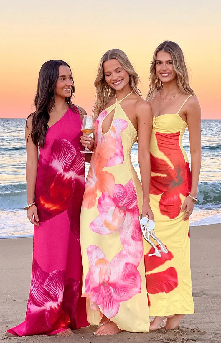 Paisleigh Pink Orchid One Shoulder Maxi Dress