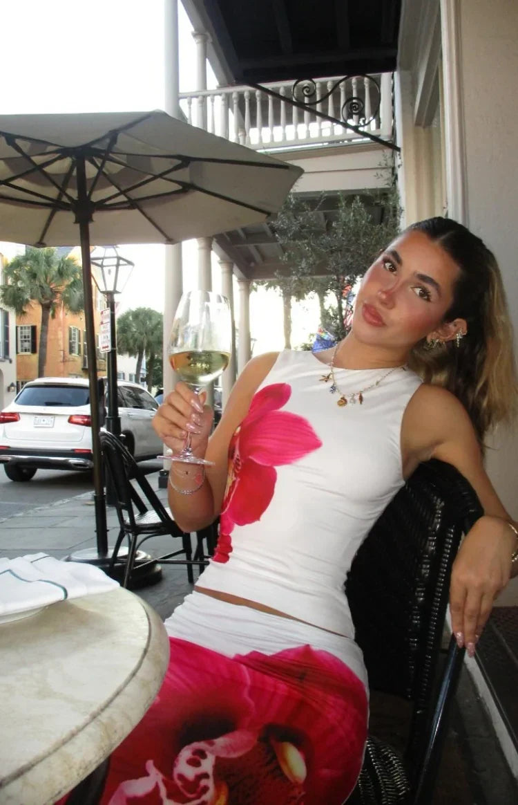 Payge White Orchid Maxi Skirt