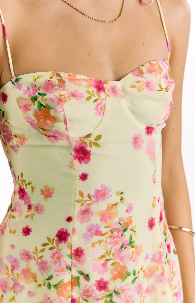 Penny Lane Yellow Bloom Mini Dress