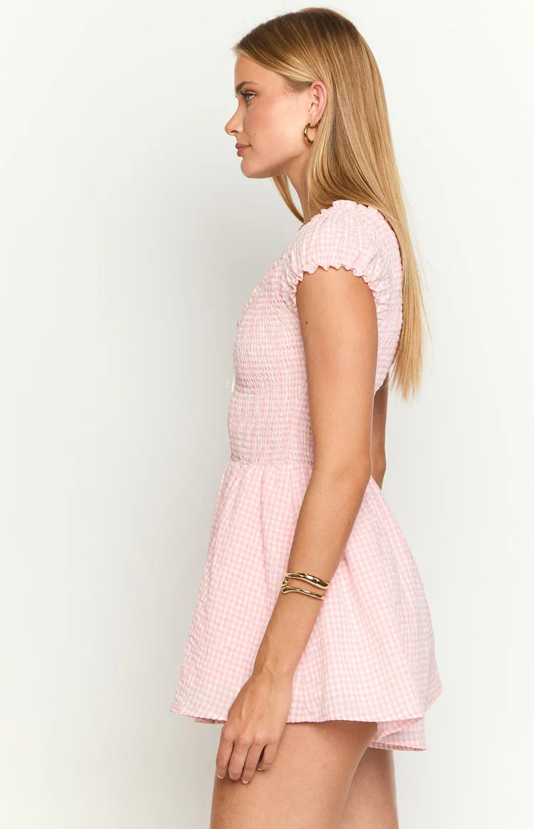Raldo Pink Gingham Playsuit