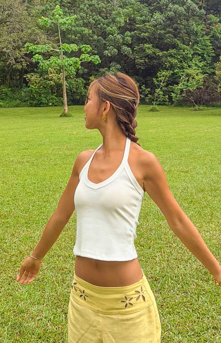 Sawyer White Halter Neck Top
