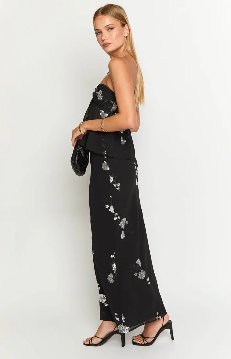 Shyla Black Maxi Skirt