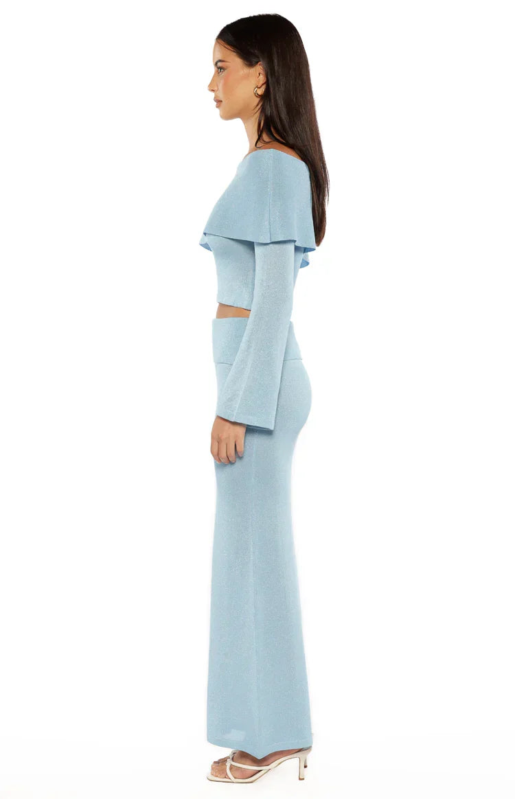 Simona Blue Maxi Knit Skirt