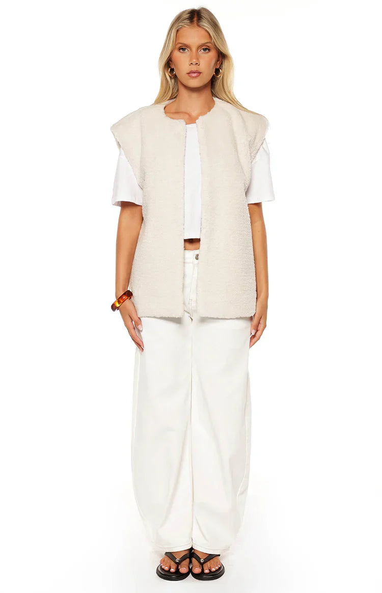 Summi Cream Teddy Fleece Vest