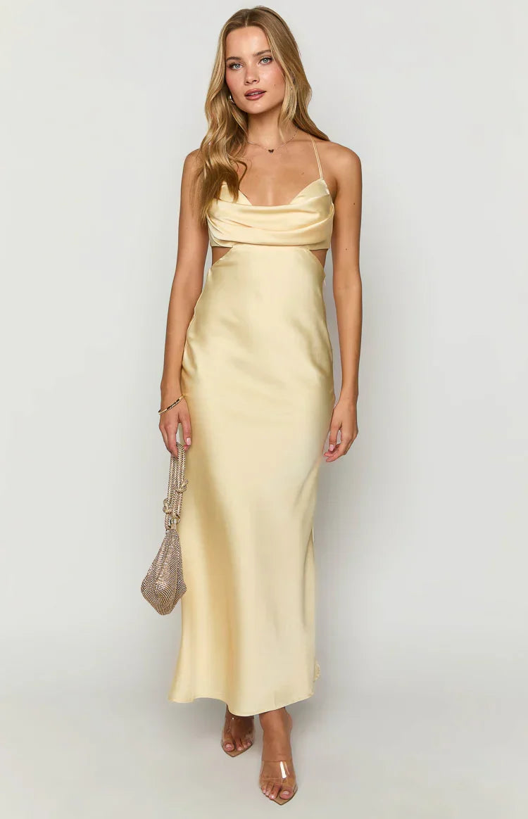 Taleah Yellow Cut Out Maxi Dress
