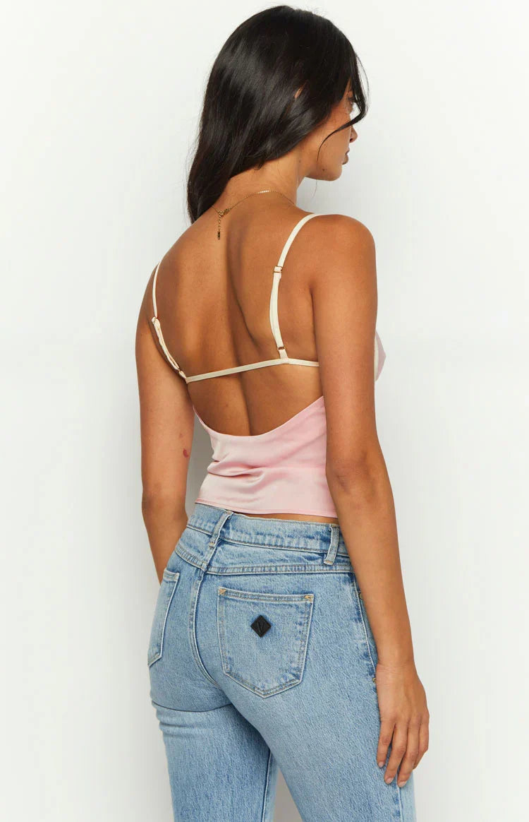 Tamra Pink Low Back Top