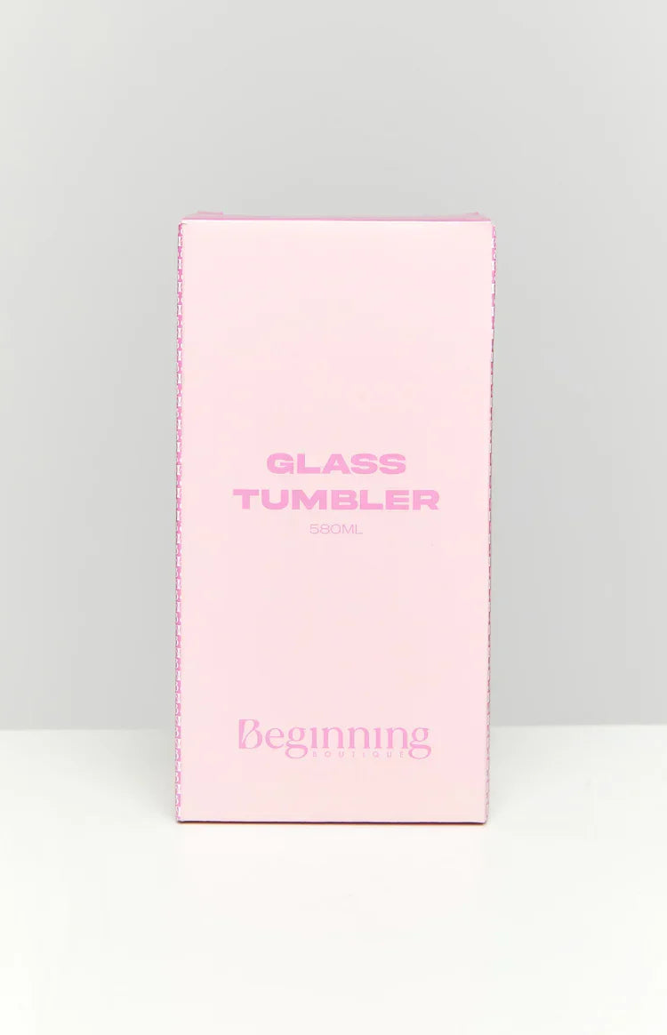 Twinkle Pink Bow Glass Tumbler