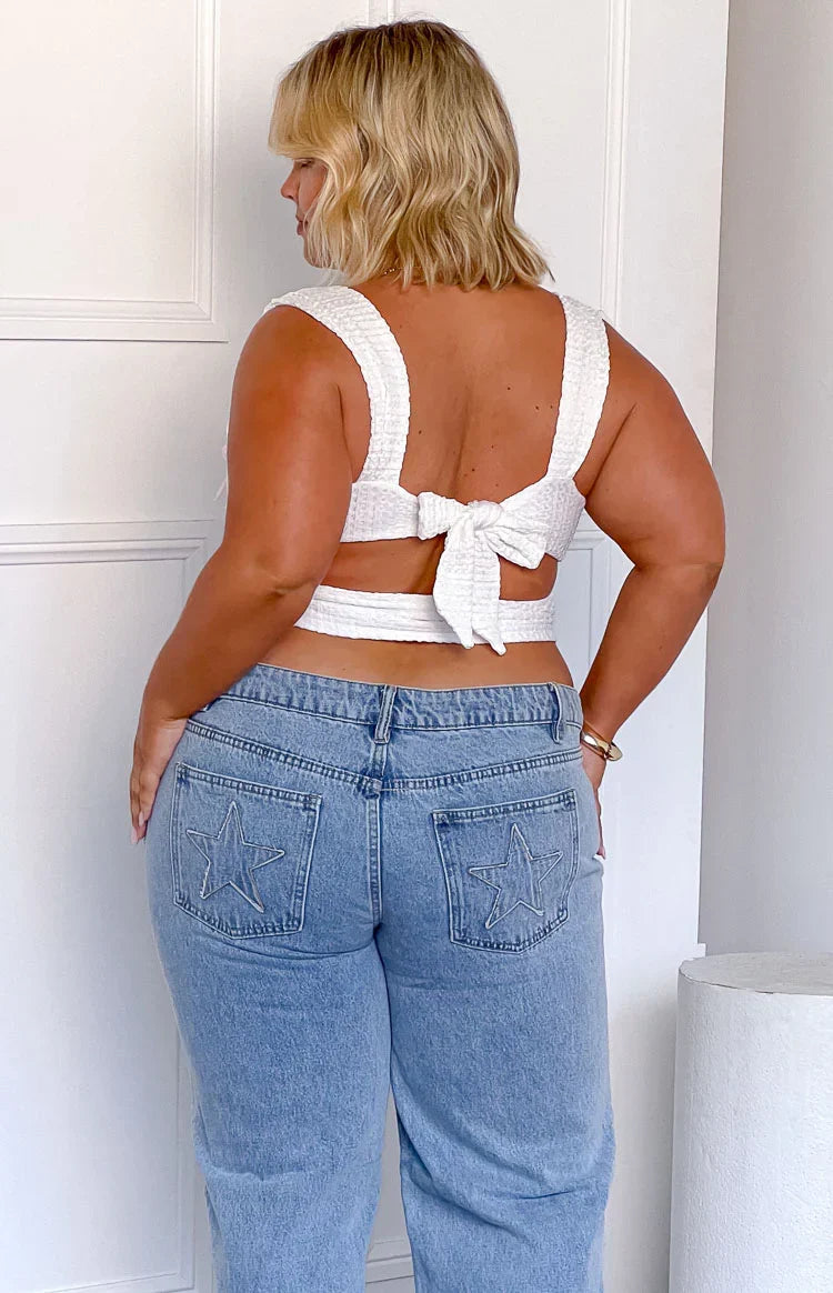 Vida White Bow Top