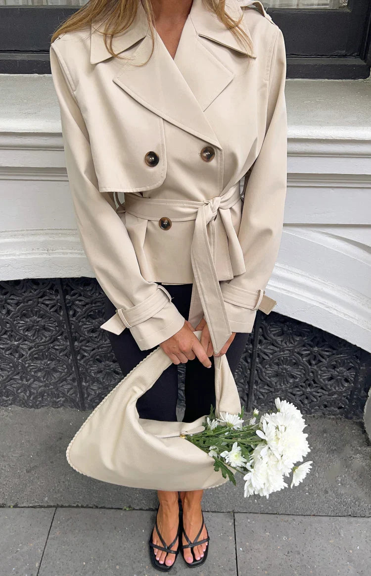 Wilda Cream Cropped Trench Coat