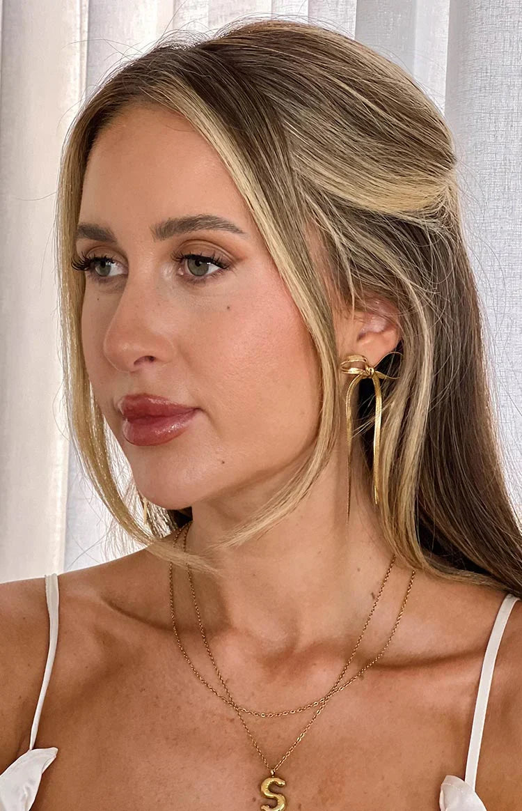 Zenith Gold Bow Earrings