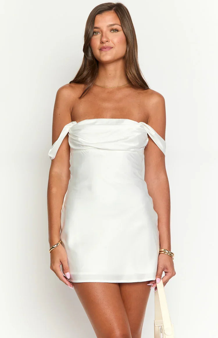 Zoella White Off The Shoulder Mini Dress