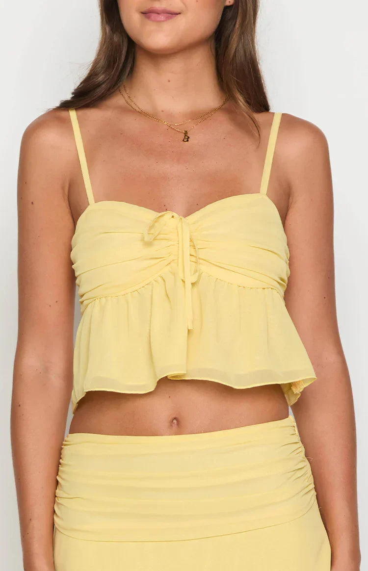 Zyra Yellow Crop Top