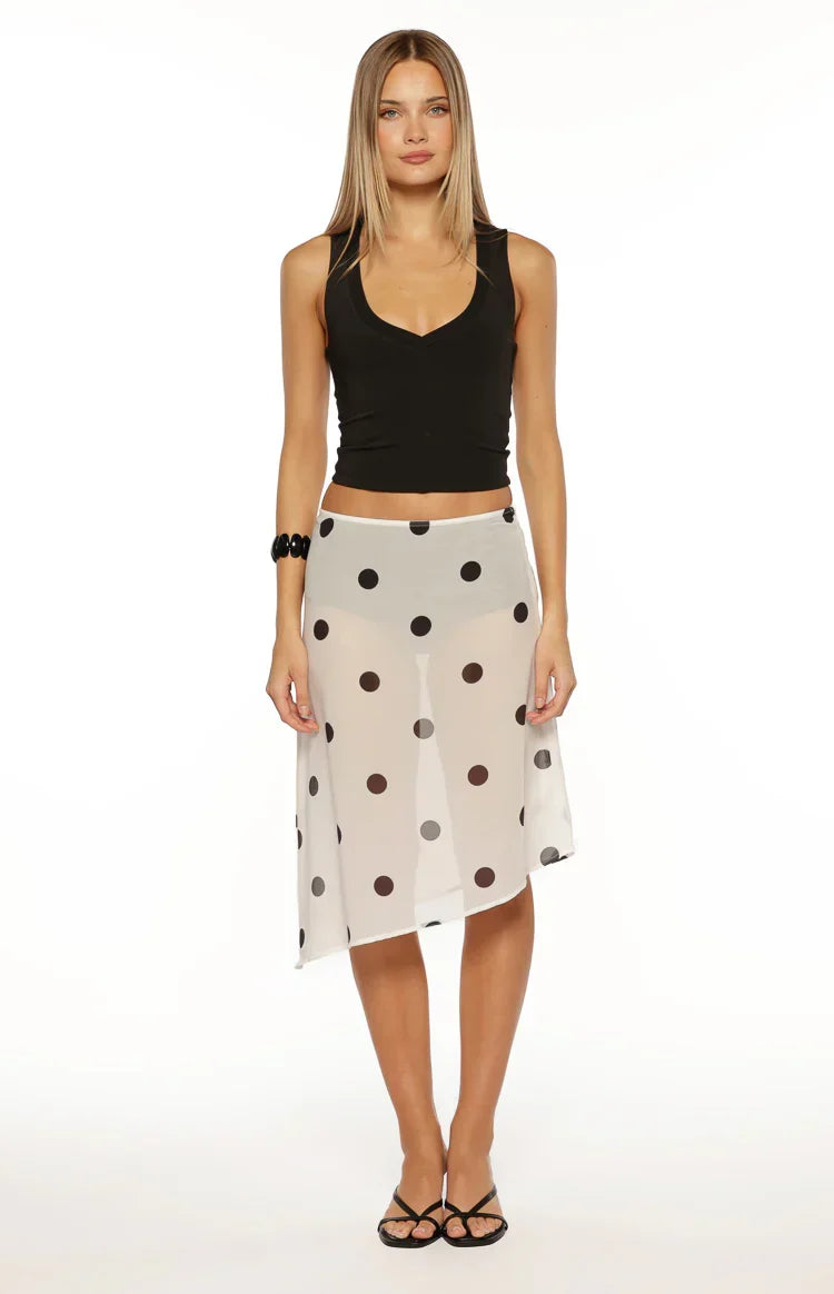 Langley Black V-Neck Tank