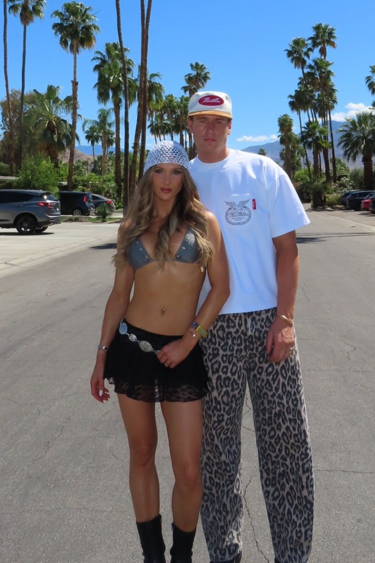 Talk That Talk Grey Sparkle Eyelet Bikini Bottoms