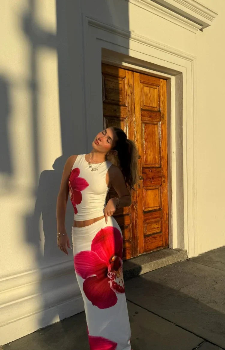 Payge White Orchid Maxi Skirt