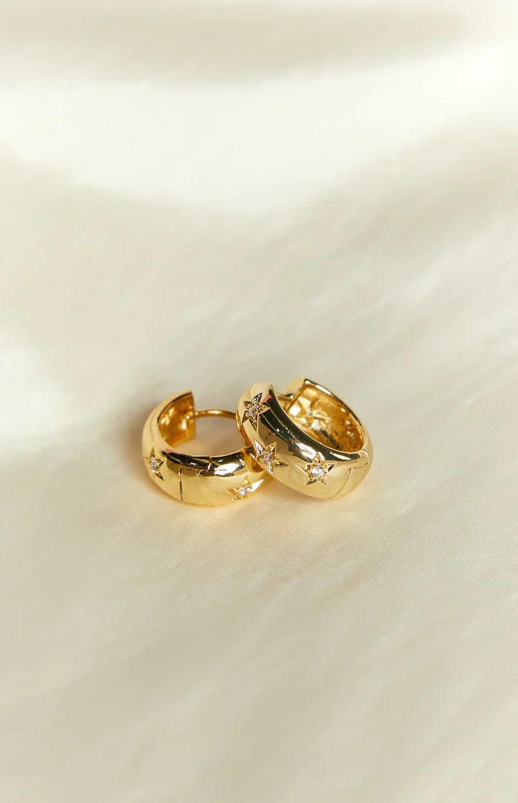 Stardust Gold Hoop Earrings